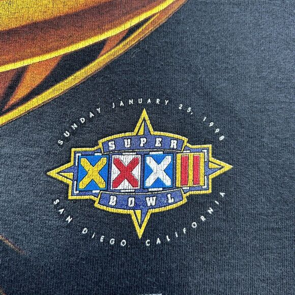 Vintage Pro Player Denver Broncos Super Bowl XXXII Champions 1998 T-Shirt MEDIUM - Picture 8 of 15